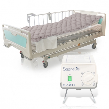 SERENELIFE Hospital Bed Air Mattress - Bubble Pad Mattress With Electric Air Pump SLAIRMATR45